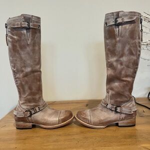 Freebird Brown Leather Combat Boots